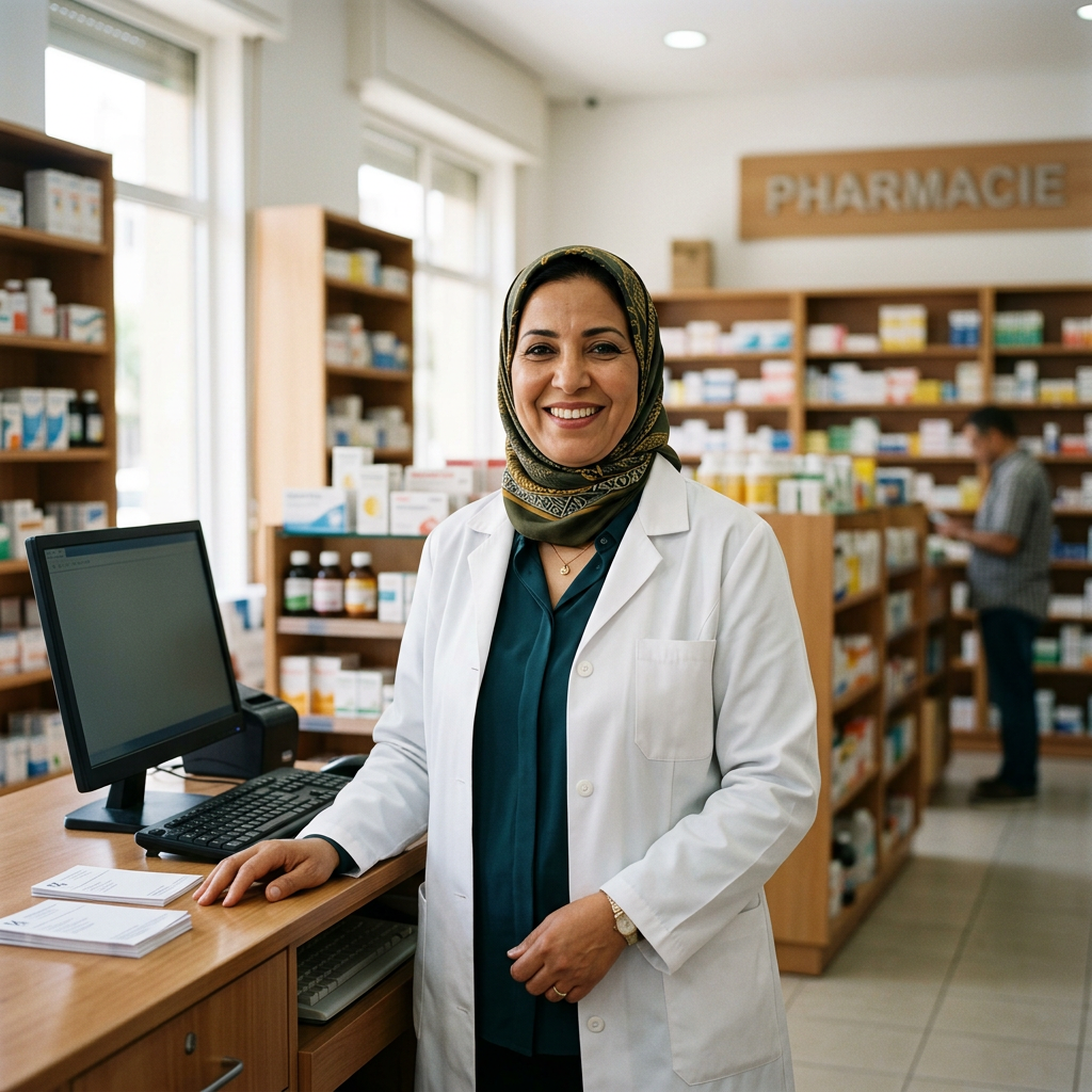 Propriétaire marocaine d'une pharmacie